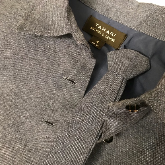 NWT Tahari Arthur S Levine Denim Blue Dress Sz 4 - Picture 5 of 8